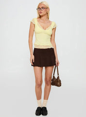 Pillowtalk Lace Detail Top Yellow