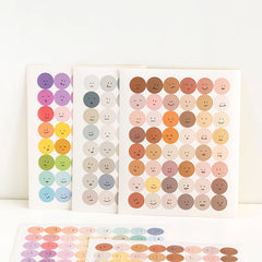 Colorful Emoji Dot Stickers - Pastel