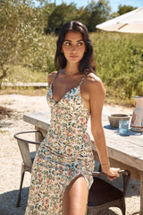 Floral Escape Satin Maxi Dress Multi
