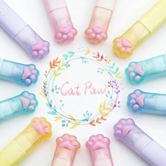 Cat Paw Twin Color Highlighters - Set of 6