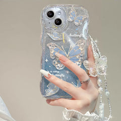 Crystal Butterflies iPhone Case + Phone Charm