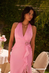 Makes Me Blush Midi Dress Pink