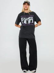 Britney Spears Gimme More Oversized Graphic Top Washed Black