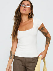 Baseline Scoop Tee White