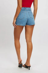Denim Denim Skort High Rise