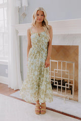 Simply Serene Floral Midi Dress