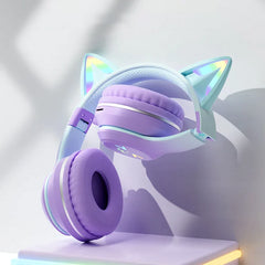 Cat Ears Colorful Glow Wireless Headset (3 Color Combinations)