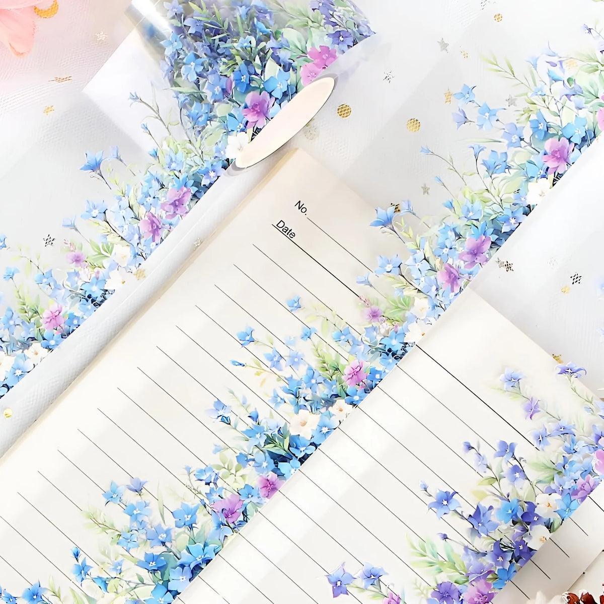 Bluebell Field Clear Masking Tape - Extra Wide