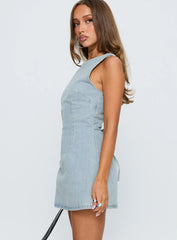 Ainsleigh Shift Denim Playsuit Light Wash