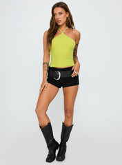 Baseline Halter Rib Top Green