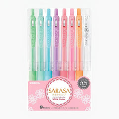 Zebra Sarasa Clip Milk Color Gel Pen - 8 Color Set