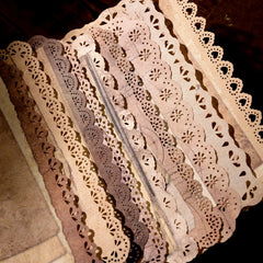 Vintage Patterned & Laced Kraft Paper Set