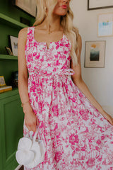 French Courtyard Floral Midi Dress